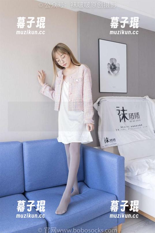 袜啵啵 - 不可思议！奶油的亚麻灰丝私拍图包，脚尖加固带来的精彩